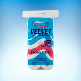 Ρολό υγείας SUPER VELVET 150gr δίφυλλο 8άρι