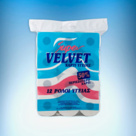 Ρολό υγείας SUPER VELVET 150gr δίφυλλο 12άρι