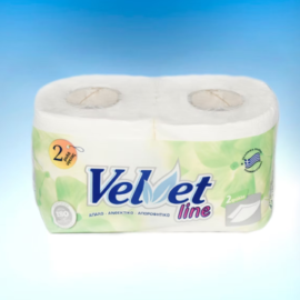 Ρολό υγείας ζεύγος δίφυλλο VELVET γκοφρέ 70gr