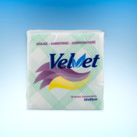 Χαρτοπετσέτα Velvet 33×33 καρό πράσινη 150 γραμμαρίων