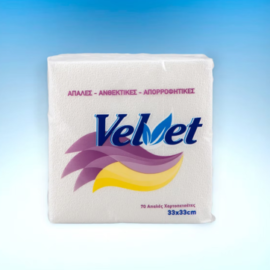 Χαρτοπετσέτα Velvet 33×33 λεύκη 150 γραμμαρίων